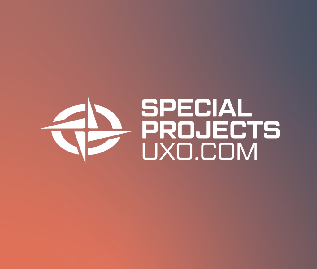 Special Projects UXO logo on a gradient background