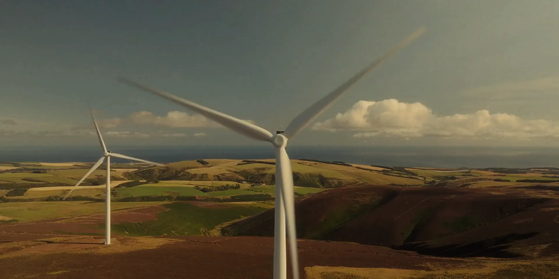 Wind turbines on the hills near Dunbar