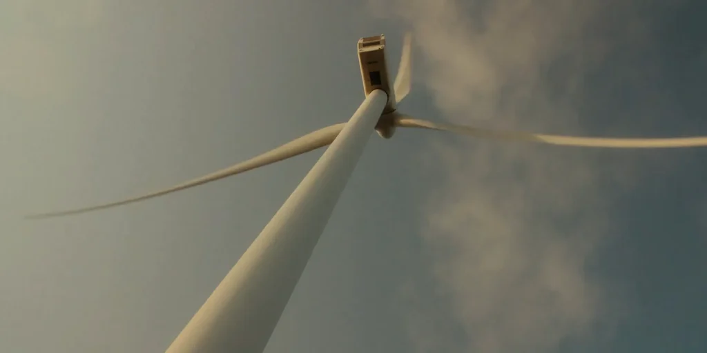 Wind turbine seen from below