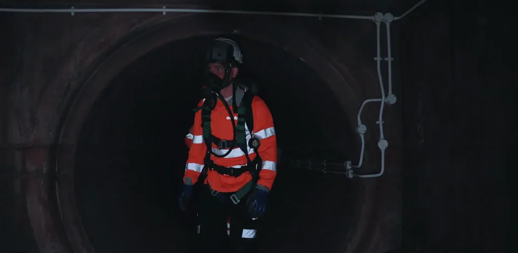 Delegate in a tunnel during confined space training